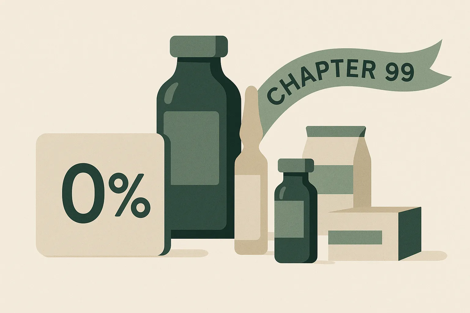 Illustration for: Section 232 specialty pharmaceuticals: zero-rate carveouts and Sept 29 HTSUS changes